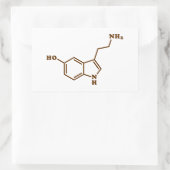 Sticker Rectangulaire Formule chimique moléculaire de sérotonine (Sac)