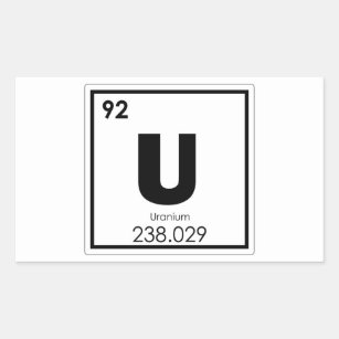 Sticker Rectangulaire Formule en uranium de chimie de symbole d'élément