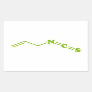 Sticker Rectangulaire Formule moléculaire de l'isothiocyanate de Wasabi 