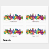 Sticker Rectangulaire Fort Wayne Indiana Skyline (Feuille)