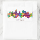 Sticker Rectangulaire Fort Wayne Indiana Skyline (Sac)