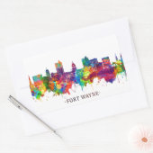 Sticker Rectangulaire Fort Wayne Indiana Skyline (Enveloppe)