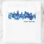 Sticker Rectangulaire Fort Wayne Indiana Skyline Blue (Sac)