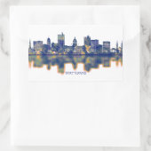 Sticker Rectangulaire Fort Wayne Skyline (Sac)