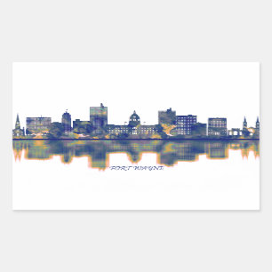 Sticker Rectangulaire Fort Wayne Skyline