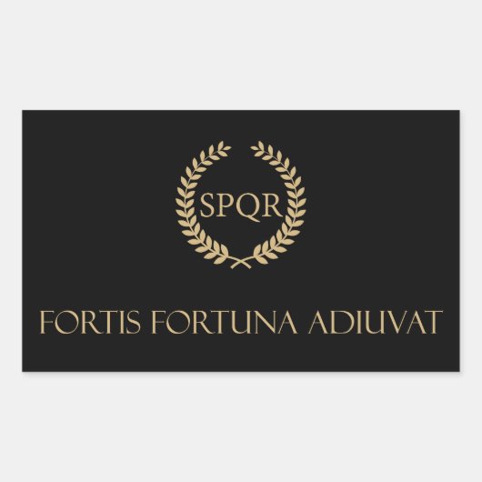 Sticker Rectangulaire Fortis Fortuna Adiuvat - Fortune favorise les cour (Devant)