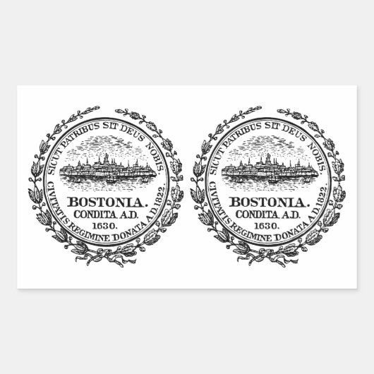 Sticker Rectangulaire FOUR (double) Sceau Boston (Devant)
