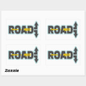 Sticker Rectangulaire Fourche dans la route art texte typographique (Feuille)