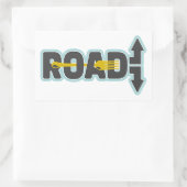 Sticker Rectangulaire Fourche dans la route art texte typographique (Sac)