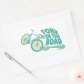 Sticker Rectangulaire Fourche dans la rue Funny vélo (Enveloppe)