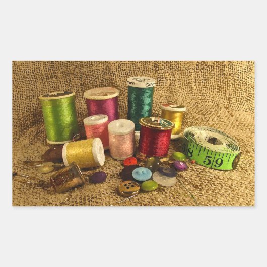 Sticker Rectangulaire Fournitures de couture (Devant)