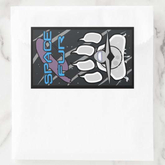 Sticker Rectangulaire Fourrure de l'espace (Sac)