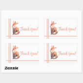 Sticker Rectangulaire Fox Pixel Art, Pixelart thank you (Feuille)
