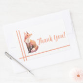 Sticker Rectangulaire Fox Pixel Art, Pixelart thank you (Enveloppe)