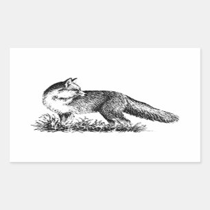 Sticker Rectangulaire Fox rouge (schéma)