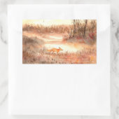 Sticker Rectangulaire Fox Traversant le terrain (Sac)