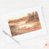 Sticker Rectangulaire Fox Traversant le terrain (Enveloppe)