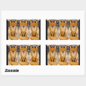Sticker Rectangulaire Foxy (Feuille)