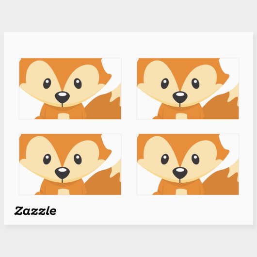 Sticker Rectangulaire Foxy fox (Feuille)