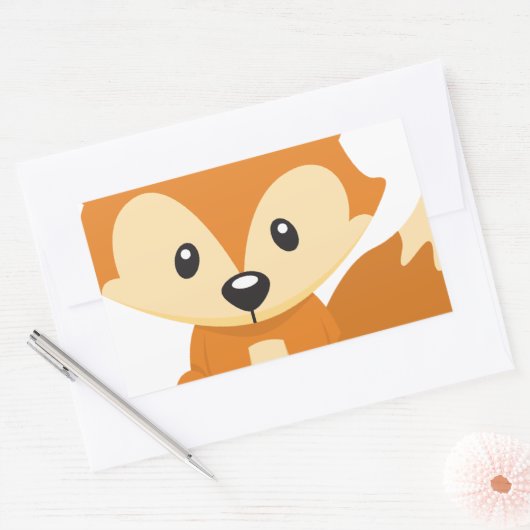 Sticker Rectangulaire Foxy fox (Enveloppe)