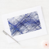 Sticker rectangulaire fractal Abstrait bleu (Enveloppe)