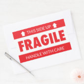 Sticker Rectangulaire Fragile Dessus Dessus Manipuler avec soin (Enveloppe)