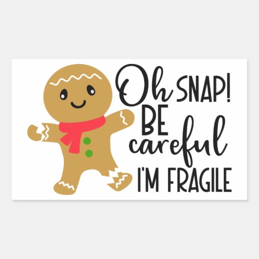 Sticker Rectangulaire Fragile Gingersnap (Devant)
