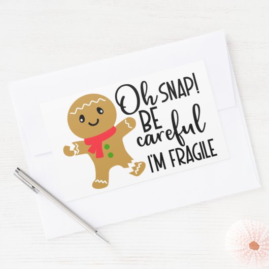 Sticker Rectangulaire Fragile Gingersnap (Enveloppe)
