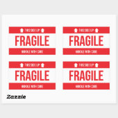 Sticker Rectangulaire Fragile This Side Up Handle With Care (Feuille)