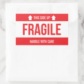 Sticker Rectangulaire Fragile This Side Up Handle With Care (Sac)