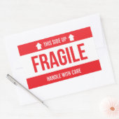 Sticker Rectangulaire Fragile This Side Up Handle With Care (Enveloppe)