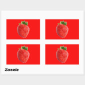 Sticker Rectangulaire Fraise d'été (Feuille)