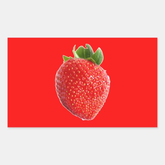 Sticker Rectangulaire Fraise d'été (Devant)