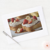 Sticker Rectangulaire Fraise et banane Toast français (Enveloppe)
