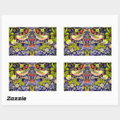 Sticker Rectangulaire Fraise Thief Oiseaux William Morris (Feuille)
