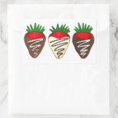 Sticker Rectangulaire Fraises couvertes de chocolat Saint-Valentin (Sac)