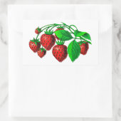 Sticker Rectangulaire Fraises fraîches (Sac)