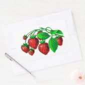 Sticker Rectangulaire Fraises fraîches (Enveloppe)