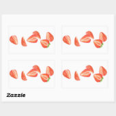 Sticker Rectangulaire Fraises tombantes (Feuille)