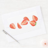 Sticker Rectangulaire Fraises tombantes (Enveloppe)