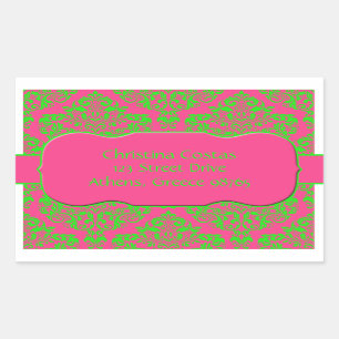 Sticker Rectangulaire Framboise et chaux