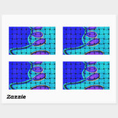 Sticker Rectangulaire Français Bleu Africain Tissé Abstrait violet forme (Feuille)