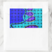 Sticker Rectangulaire Français Bleu Africain Tissé Abstrait violet forme (Sac)