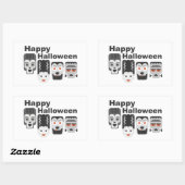 Sticker Rectangulaire Frankenstein et amis éffrayants - noir, blanc et (Feuille)