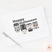 Sticker Rectangulaire Frankenstein et amis éffrayants - noir, blanc et (Enveloppe)