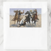 Sticker Rectangulaire Frederic Remington - Aidez un camarade (Sac)