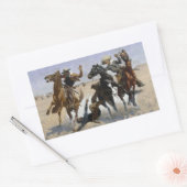 Sticker Rectangulaire Frederic Remington - Aidez un camarade (Enveloppe)