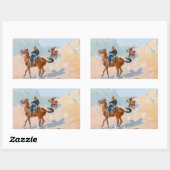 Sticker Rectangulaire Frederic Remington - The Advance-Guard ou The Mil (Feuille)
