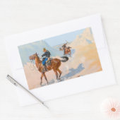 Sticker Rectangulaire Frederic Remington - The Advance-Guard ou The Mil (Enveloppe)