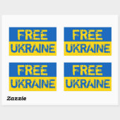 Sticker Rectangulaire Free Ukraine (Feuille)